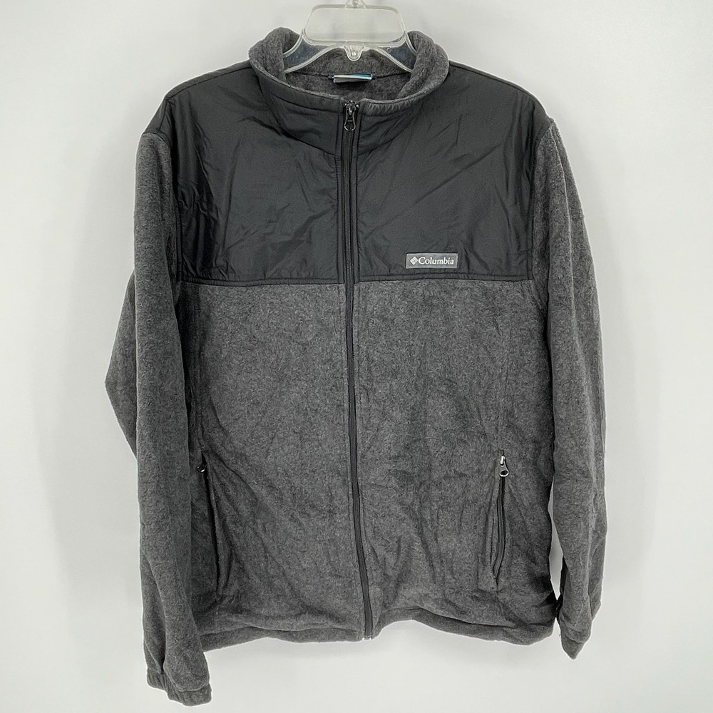 Columbia Men'ss Gray Full Zip Fleece Jacket Size L